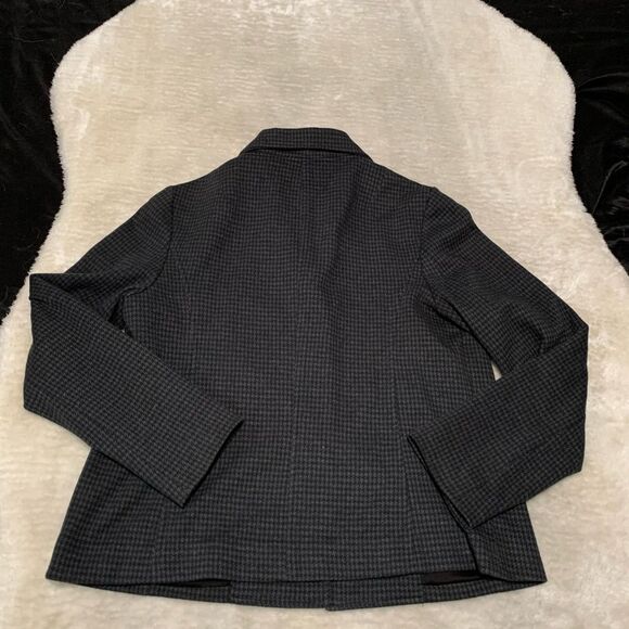 Talbots Womens Gray Black‎ Medium Blazer Jacket Top Casual Work Attire - Picture 2 of 7